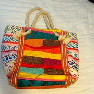 Bloomingdale’s Colorful beaded beach tote